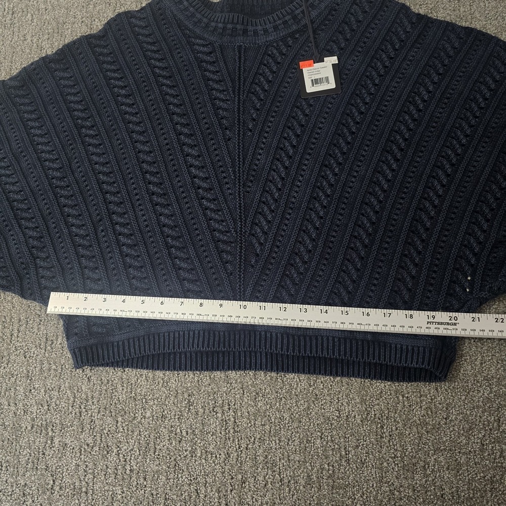 The Normal Brand Womens Navy Apres Chevron Sweater Dolman Sleeve L NWT - Picture 6 of 9